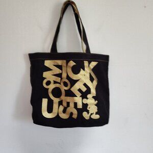 Disney Parks Micky Mouse Black/Gold Sparkle Tote Bag
